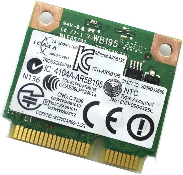 Alt view image 2 of 4 - Atheros AR9285 AR5B195 DW1702 Half Mini PCIe WLAN BlueTooth Card for 14R 15R N4010 N5010