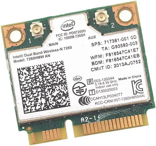 Alt view image 3 of 4 - For Dual band Wireless N 7260HMWAN AN Intel 7260 7260HMW Wifi Bluetooth 4.0 Card for Laptop
