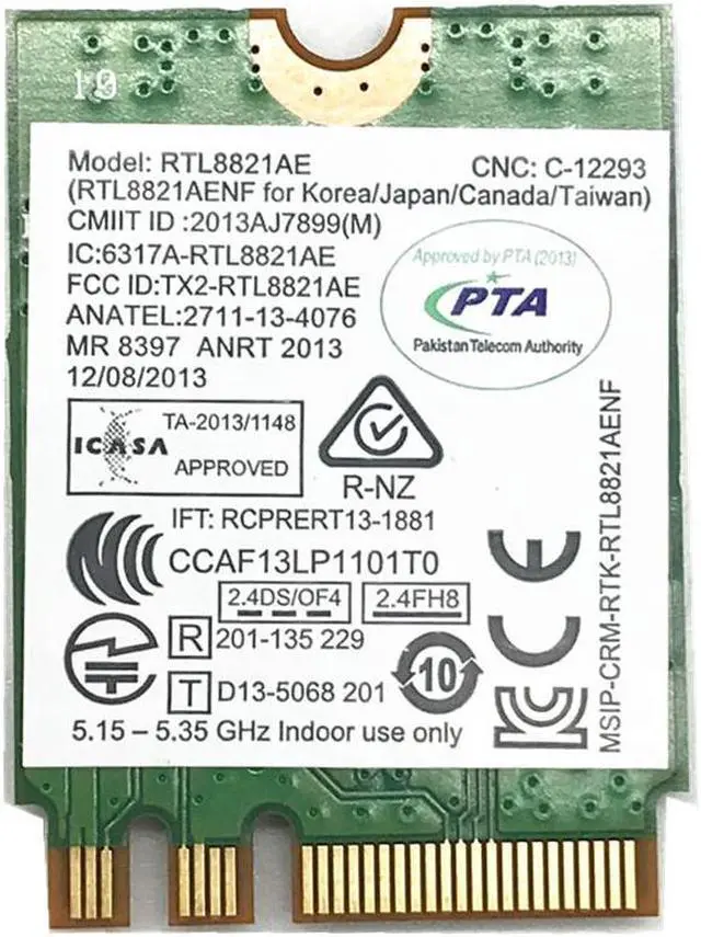 Alt view image 2 of 3 - RTL8821AE 802.11ac 433Mbps Bluetooth 4.0 NGFF M.2 WLAN WiFi Adapter Card 00JT454 for Lenovo M600 M700 S500