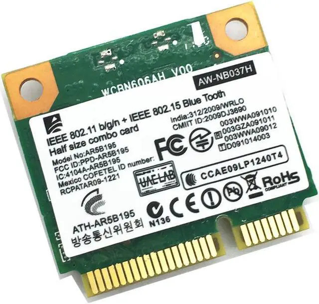 Alt view image 4 of 5 - Atheros AR5B195 AW-NB037H MINI PCI-E  Wifi 150Mbps + Buletooth 3.0 Card