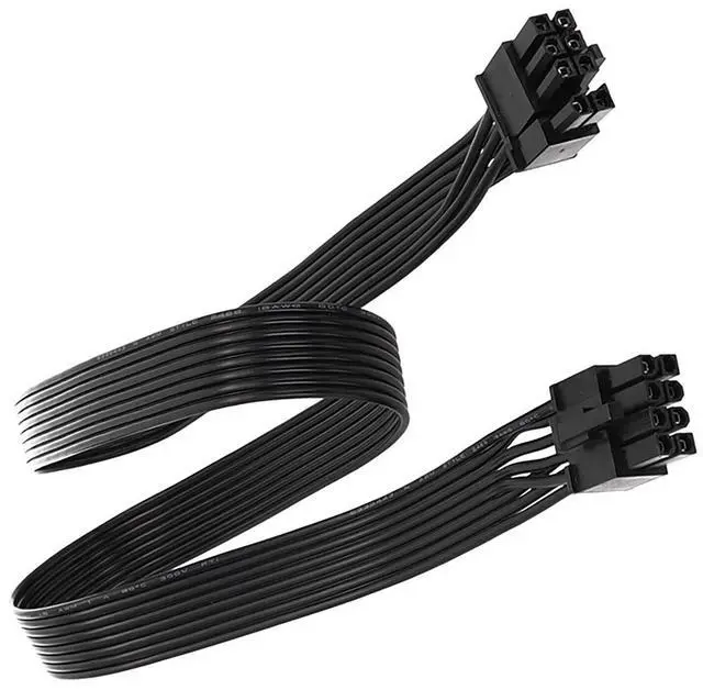 Alt view image 12 of 14 - YEPLOOK 6+2 PCIe Single 8Pin Flat 600mm, GPU Power Cable for Corsair AX1600i Titanium, AX1000 Titanium, AX850 Titanium Fully Modular Power Supply