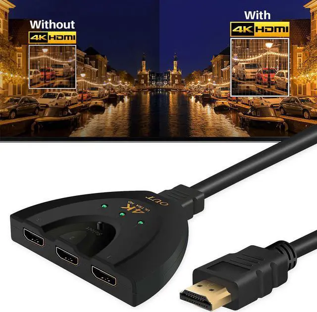 Alt view image 5 of 7 - 3 Port 1080P HDMI AUTO Switch Splitter Switcher HUB Box Cable for DVD TV STB RF