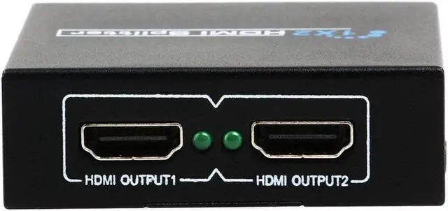 Alt view image 5 of 7 - Full HD 1x2 Port HDMI Splitter Amplifier Repeater 3D 1080p Female Switch Box Hub