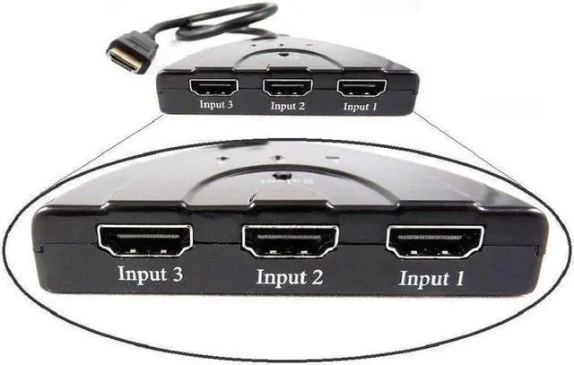 Alt view image 2 of 7 - 3 Port 1080P HDMI AUTO Switch Splitter Switcher HUB Box Cable for DVD TV STB RF
