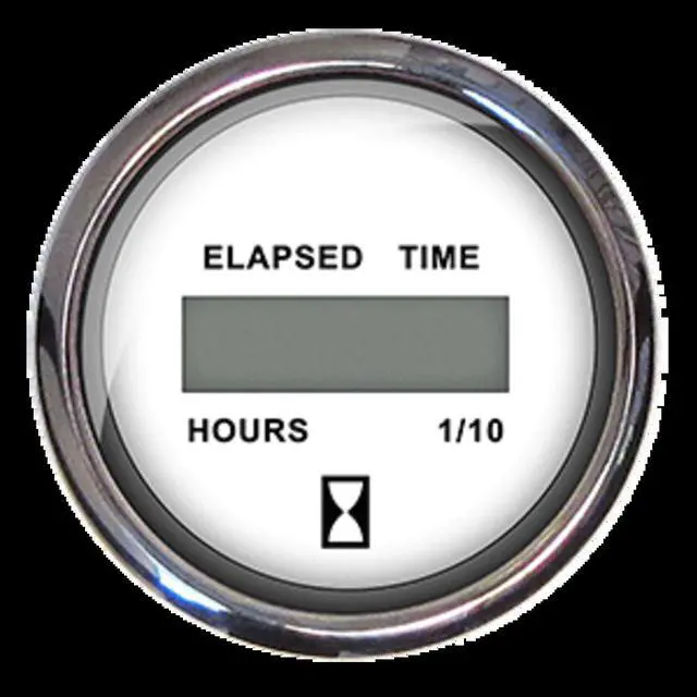 Alt view image 2 of 7 - Faria Chesapeake SS 2" Digital Hourmeter - (10,000 Hours) (12-32 VDC) - White