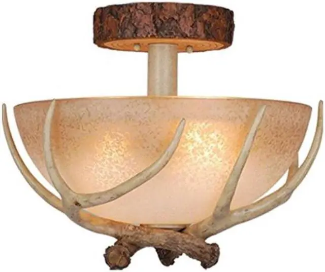 Main image of Vaxcel CF33016NS Lodge Semi-Flush Mount 16 Noachian Stone Finish
