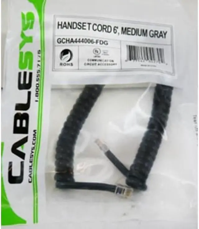 Main image of Cablesys GCHA444006-FDG/ 6 Med Gray Handset Cord