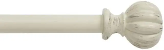 Main image of Kenney Rachel Standard Decorative Window Curtain Rod 48 to 86-Inch Antique White