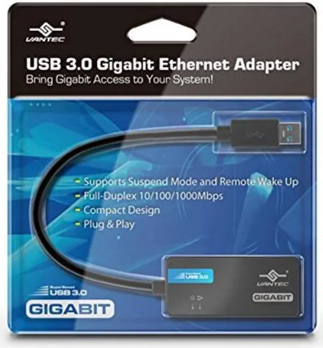 Alt view image 4 of 4 - Vantec USB 3.0 Gigabit Ethernet Adapter (CB-U300GNA)