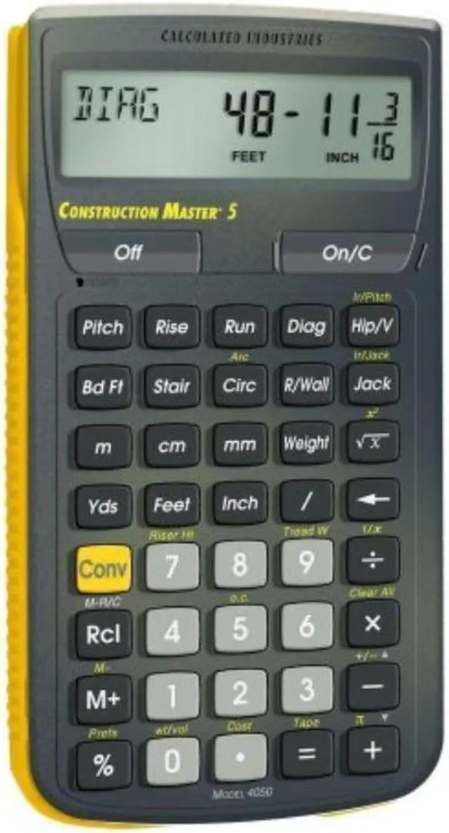 Alt view image 8 of 19 - CALCULATED INDUSTRIES 4050 Construction Calculator,5 5/8 Lx3 In W