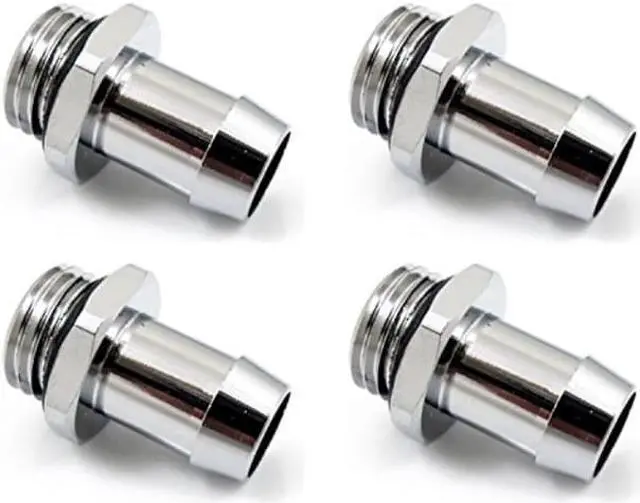Alt view image 4 of 4 - XSPC G1/4 to 3/8 Barb Fitting, Chrome, 4-pack