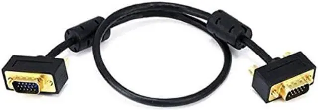 Alt view image 3 of 10 - Monoprice Ultra Slim SVGA Super VGA M/M Monitor Cable - 1.5 Feet With Ferrites | 30/32AWG, Gold Plated Connector