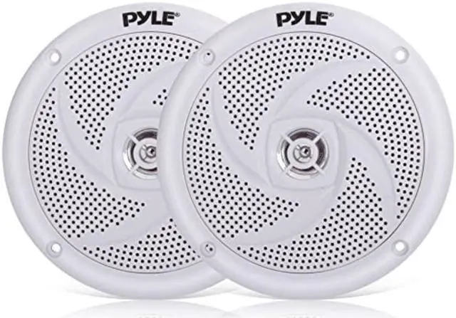 Alt view image 8 of 8 - Pyle Marine Speakers - 4 Inch 2 Way Waterproof and Weather Resistant Outdoor Audio Stereo Sound System with 100 Watt Power and Low Profile Slim Style Design - 1 Pair - PLMRS4W (White)