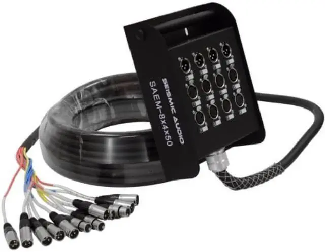 Alt view image 7 of 7 - Seismic Audio - Snake Cable 8 Channel XLR Sends with  4 Channel XLR Returns - 50 Feet