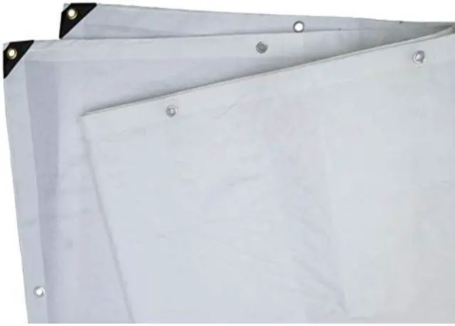 Alt view image 3 of 6 - 6 ft. x 8 ft. heavy duty 6 oz. white tarp 1112 mil thick