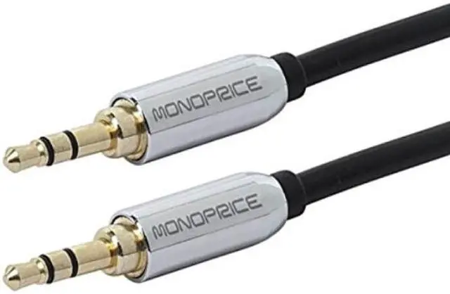 Alt view image 3 of 8 - Monoprice 6ft Designed for Mobile 3.5mm Stereo Male to 3.5mm Stereo Male (Gold Plated) - Black
