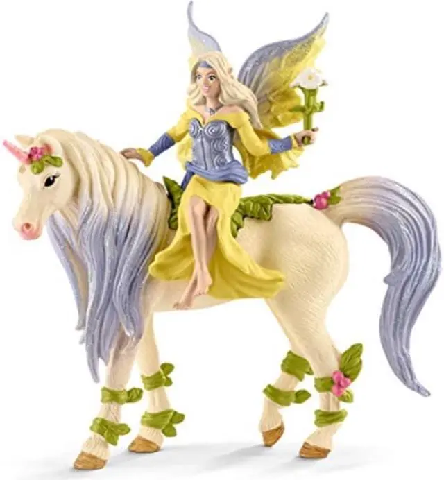 Alt view image 2 of 2 - schleich 70565 fairy sera with blossom unicorn figurine toy, multicolor