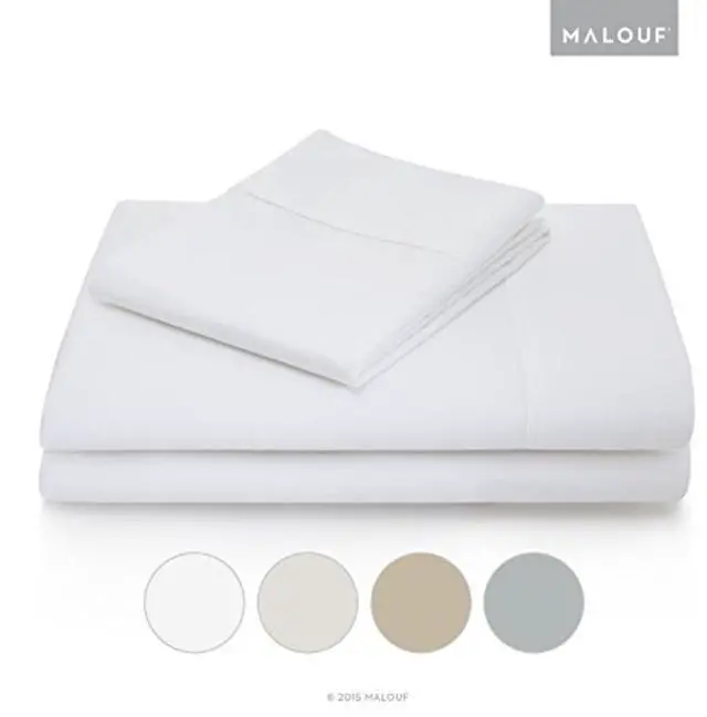 Alt view image 2 of 2 - malouf woven 600 thread count luxurious feel soft cotton blend sheet set with deep pocket design  king  white