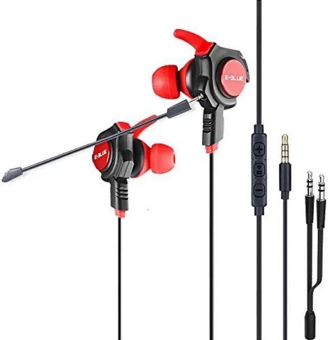 Alt view image 2 of 2 - e3lue wired gaming earphones with detachable mic,3.5mm hifi inear gaming headset,noise cancelling stereo bass esport earphone gaming earbuds for ps4, xbox one,laptop,cellphone,pc