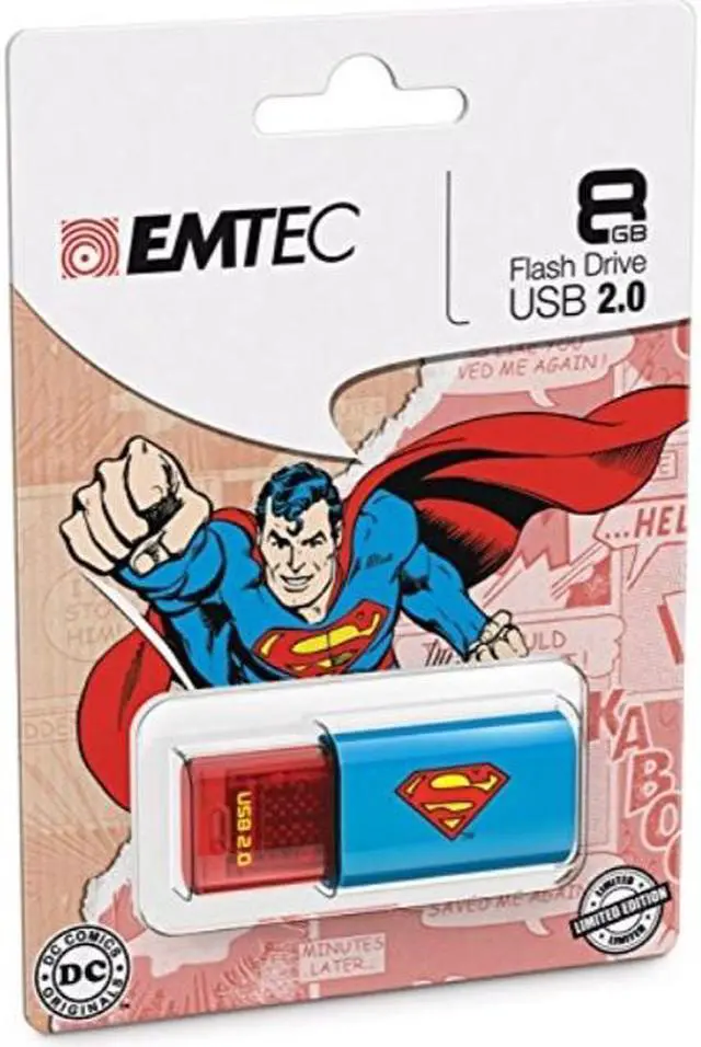 Alt view image 2 of 3 - EMTEC Click 8 GB USB 2.0 Flash Drive, Superman
