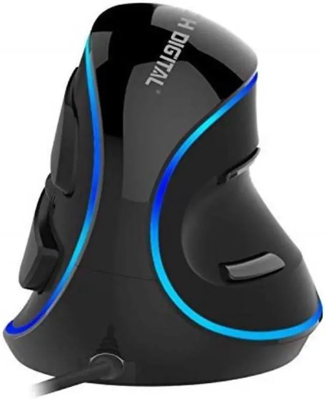 Alt view image 8 of 8 - J-Tech Digital Wired Ergonomic Vertical USB Mouse with Adjustable Sensitivity (600/1000/1600 DPI), Scroll Endurance, Removable Palm Rest & Thumb Buttons [V628]