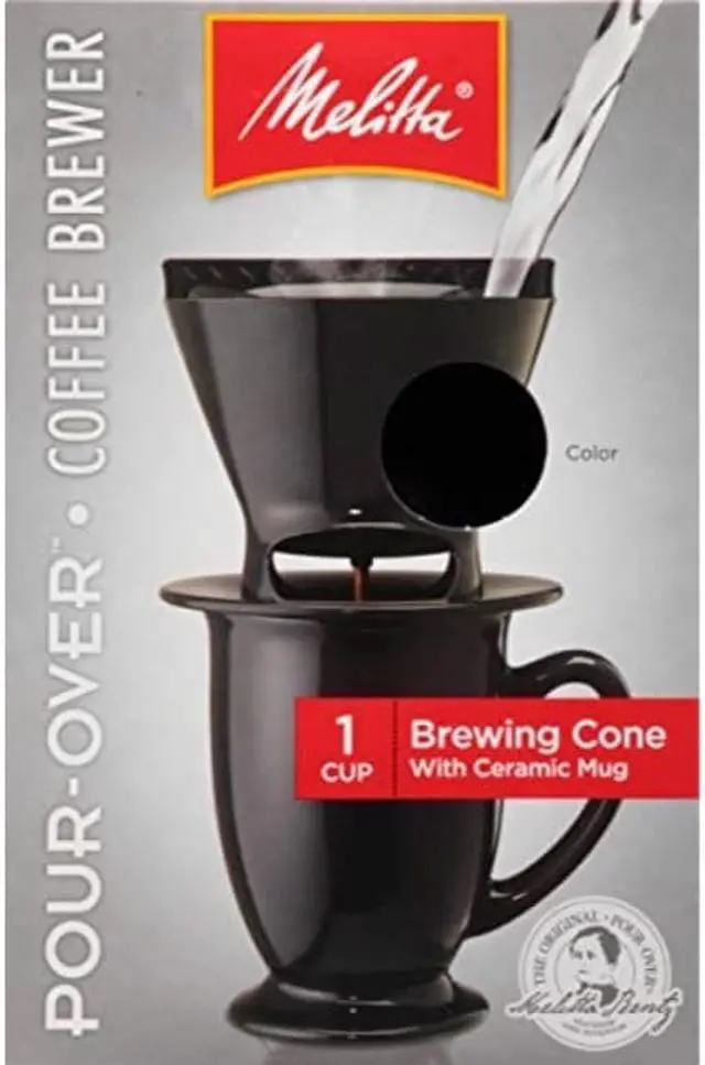 Alt view image 4 of 7 - Melitta 64010  1 Cup Coffee Brewer with Ceramic Mug, Black
