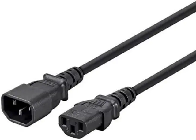 Alt view image 8 of 9 - Monoprice 6ft 16AWG Power Extension Cord Cable w/ 3 Conductor PC/Mon, 13A (IEC-320-C14 to IEC-320-C13)