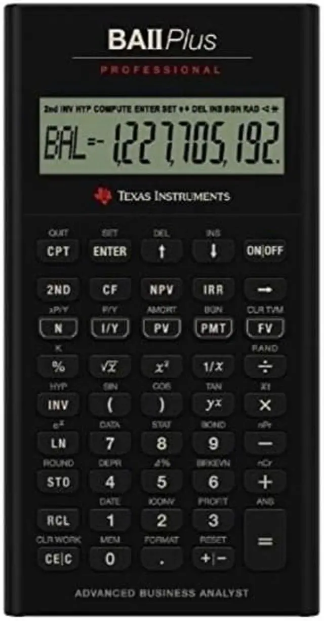 Alt view image 2 of 2 - texas instruments ba ii plus professional advanced financial calculator