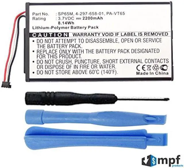 Alt view image 4 of 4 - Replacement 2200mAh SP65M, SP654580, PA-VT65 Battery for Sony Playstation PS Vita PSV PCH-1001, PCH-1101 with Installation Tools
