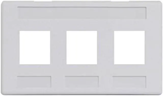 Alt view image 3 of 5 - FACEPLATE- FURNITURE- 3-PORT- WHITE