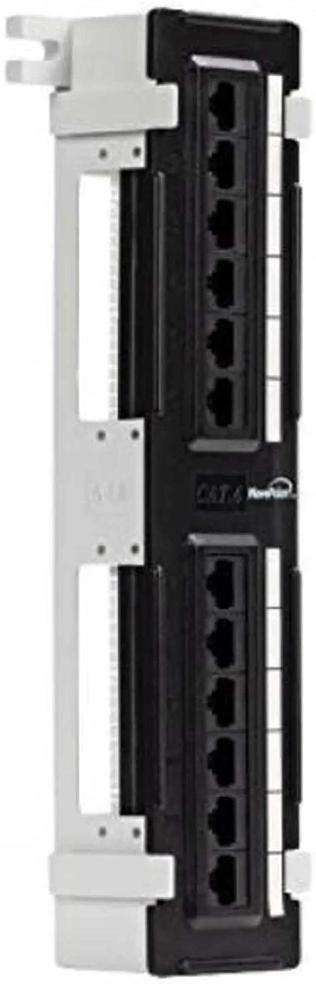 Alt view image 2 of 5 - Navepoint 12-Port Cat6 UTP Unsheilded Mini Patch Panel With Wallmount Bracket Included Black