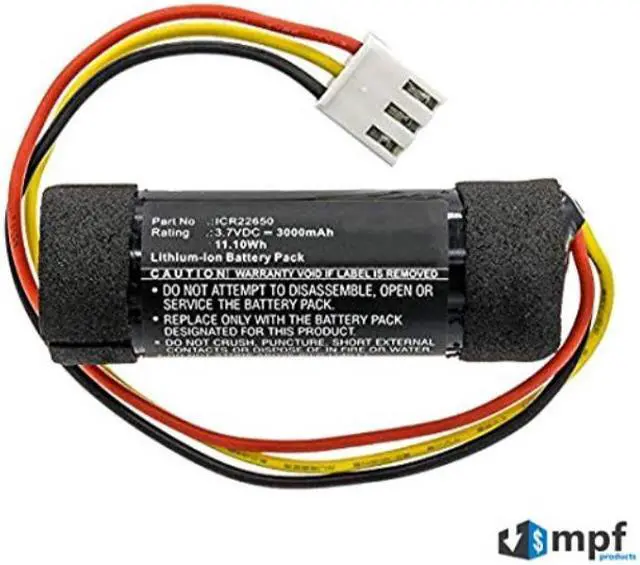 Alt view image 5 of 7 - 3000mAh ICR22650, 22650 Battery Replacement Compatible with Harman Kardon Onyx Studio 4 Wireless Bluetooth Speaker