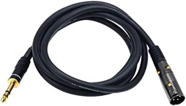 Alt view image 4 of 9 - Monoprice 6ft Premier Series XLR Male to 1/4in TRS Male Cable, 16AWG (Gold Plated)