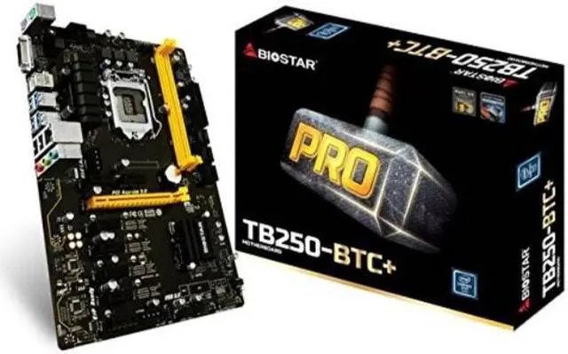 Alt view image 2 of 2 - BIOSTAR TB250-BTC+ LGA 1151 Intel B250 SATA 6Gb/s ATX Intel Motherboard