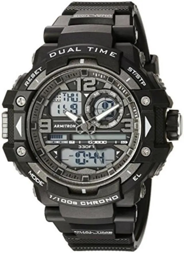 Alt view image 2 of 2 - armitron sport men's 20/5062blk analogdigital chronograph black resin strap watch
