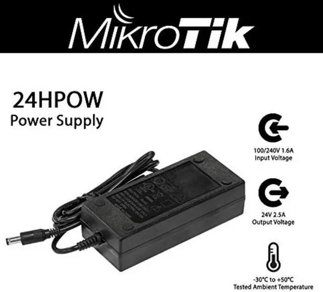 Alt view image 4 of 5 - Mikrotik 24HPOW High Power 24V 2.5A Power Supply with Power Plug Included