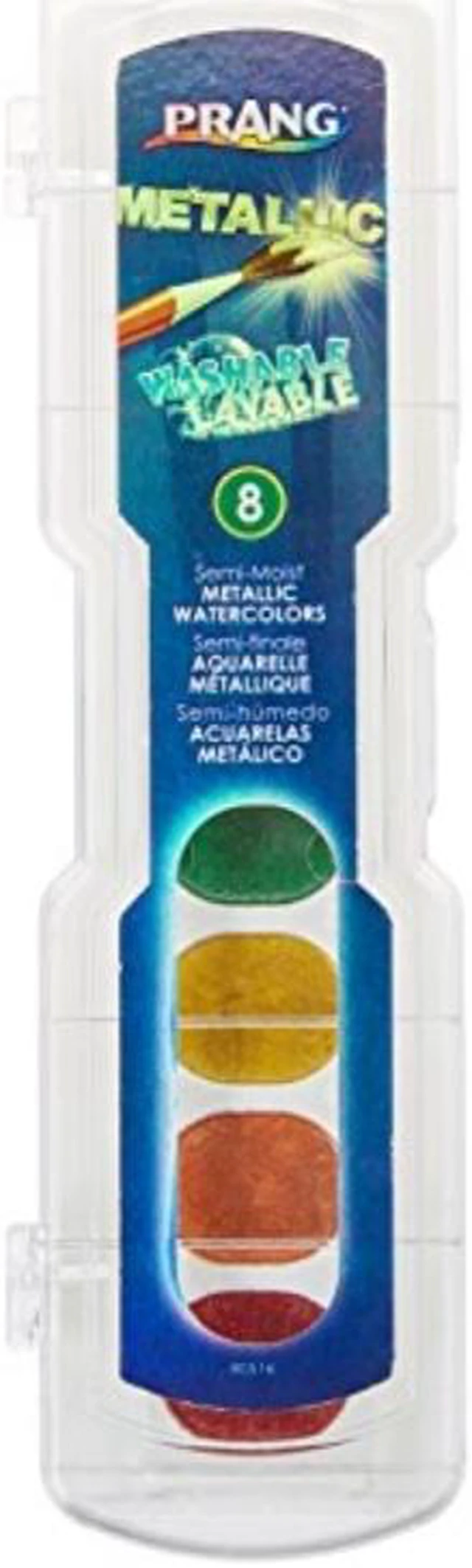Alt view image 3 of 4 - Dixon 80516 Metallic Washable Watercolors Eight Assorted Colors per Set