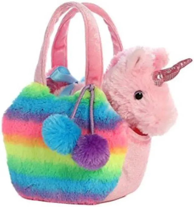 Alt view image 5 of 9 - Aurora® - Small Multi-Color Fancy Pals - 7" Rainbow Unicorn - Fashionable Stuffed Animal