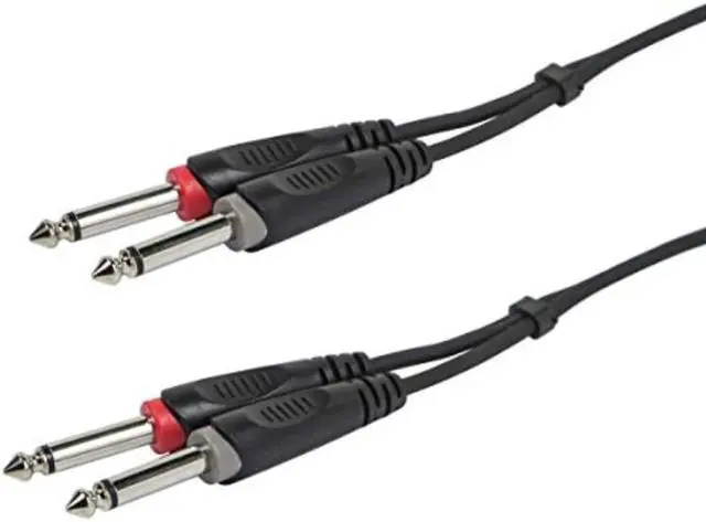 Alt view image 3 of 6 - Monoprice Dual 1/4 Inch (TS) Male - 3 Meter (10 Feet) Instrument Cable Cord 26 AWG Conductors And Copper Braid Shielding