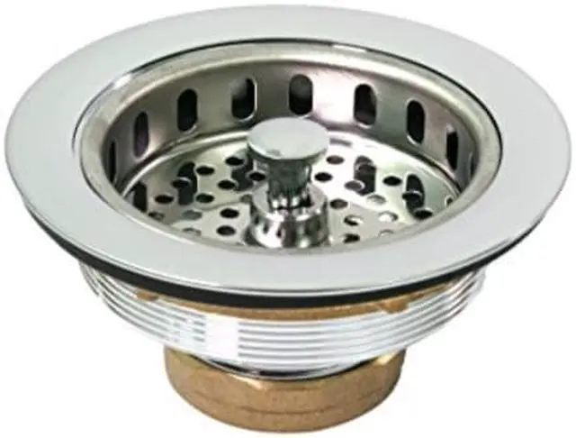 Alt view image 2 of 2 - Everflow, 7512, 4" Heavy Duty Chrome Plated Cast Brass, Basket Sink Strainer, Duo Strainer Assembly
