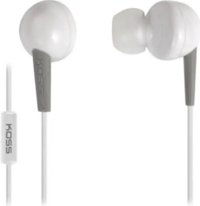 Alt view image 2 of 2 - koss keb6iw keb6i earset  stereo  white  miniphone  wired  32 ohm  60 hz  20 khz  earbud  binaural  inear  3.94 ft cable