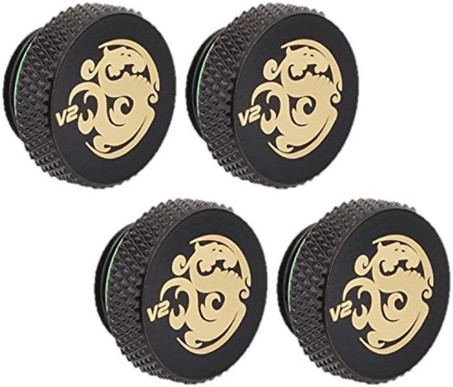 Alt view image 4 of 8 - Bitspower G1/4" Stop Fitting V2, Matte Black, 4-pack