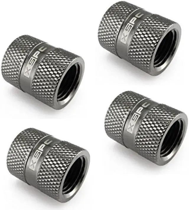 Alt view image 6 of 8 - XSPC G1/4 Female to Female Rotary Fitting, Black Chrome, 4-pack