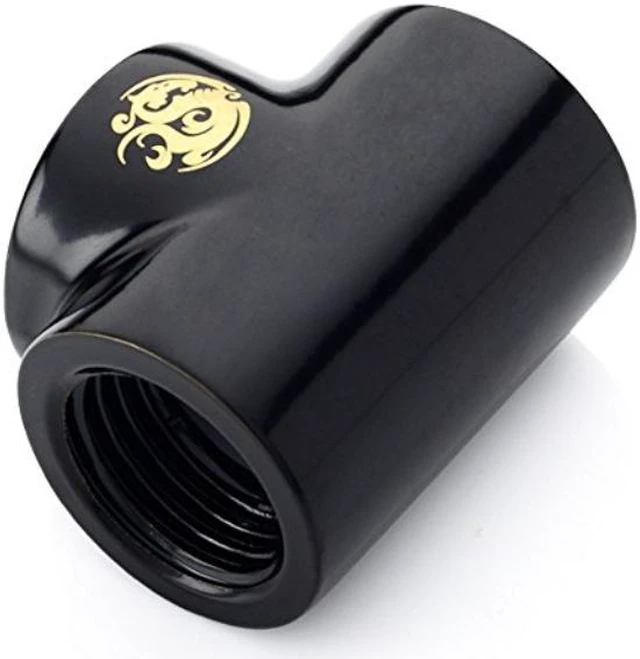 Alt view image 6 of 8 - Bitspower T-Block Fitting with Triple G1/4" Female, Matte Black