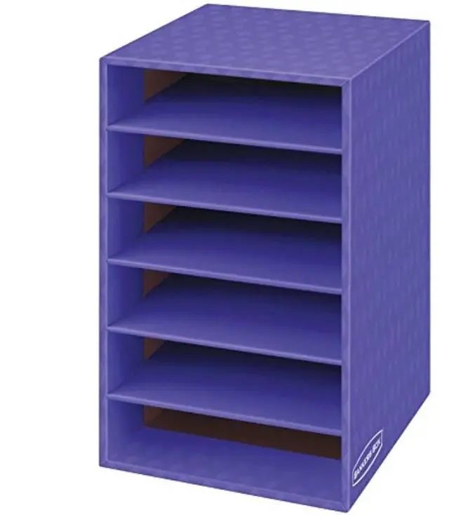 Alt view image 8 of 14 - Vertical Classroom Organizer, 6 Shelves, 11 7/8 X 13 1/4 X 18, Purple