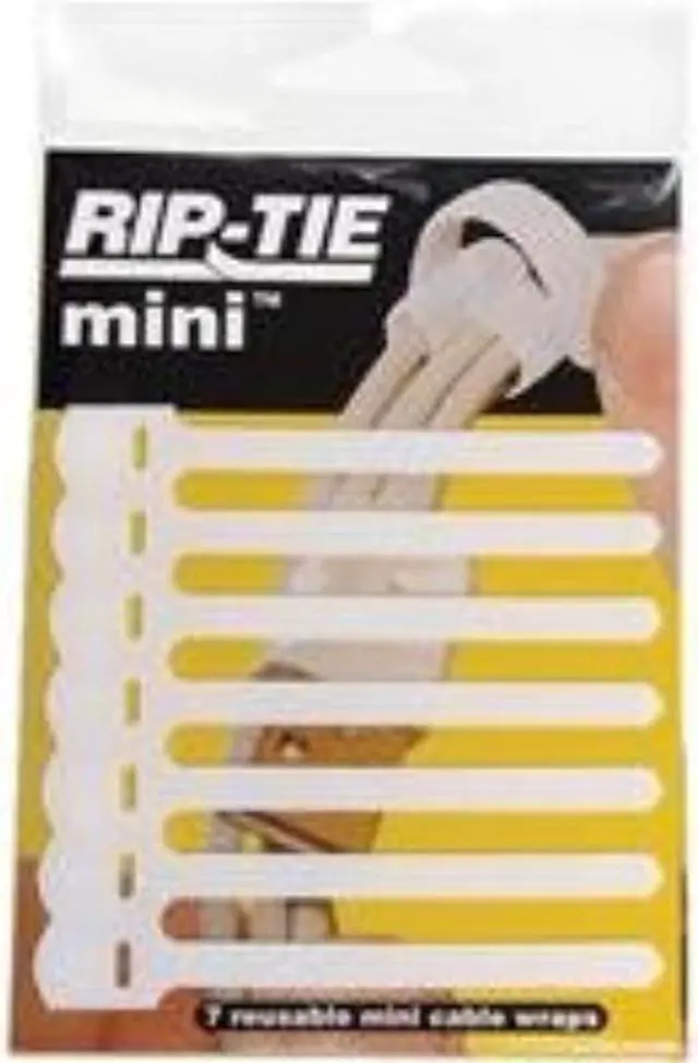 Alt view image 3 of 6 - Rip-Tie 0.25x3.5" Mini CableWraps, 7/Pack, White #Q-35-007-W