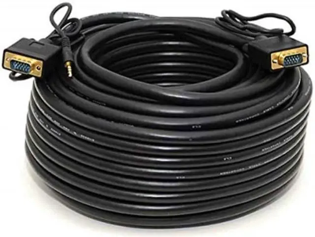 Alt view image 8 of 13 - Monoprice 100Ft Super Vga Hd15 M/M Cable W/ Stereo Audio And Triple Shielding
