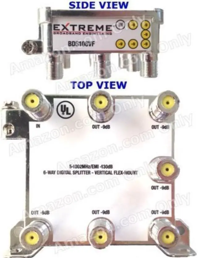 Alt view image 4 of 9 - EXTREME 6 WAY BALANCED HD DIGITAL 1GHz HIGH PERFORMANCE COAX CABLE SPLITTER - BDS106VF by Extreme