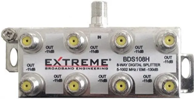 Alt view image 2 of 9 - EXTREME 8 WAY BALANCED HD DIGITAL 1GHz HIGH PERFORMANCE HORIZONTAL COAX CABLE SPLITTER - BDS108H
