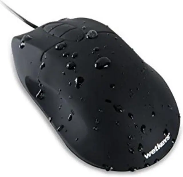 Alt view image 2 of 6 - WetKeys Waterproof Professional-grade Ergonomic Optical Mouse with 3-button Scroll (USB/PS2) (Black) - OMWK0C01-BK